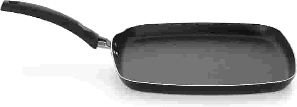 Multiflon Bistequeira Lisa Quadrada Aluminio Antiaderente Linha Versátil, Preto Resistente Durável e Saudável