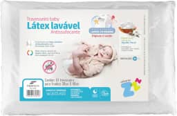 Travesseiro para Bebê Látex Lavável- Capa em Percal 180 frios - Integralmente lavável em máquina - P/fronhas 30x40cm - Fibrasca