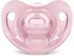 NUK Chupeta Sensitive Soft 100% Silicone Girl S1 - Rosa Tam 1 (0-6 Meses)