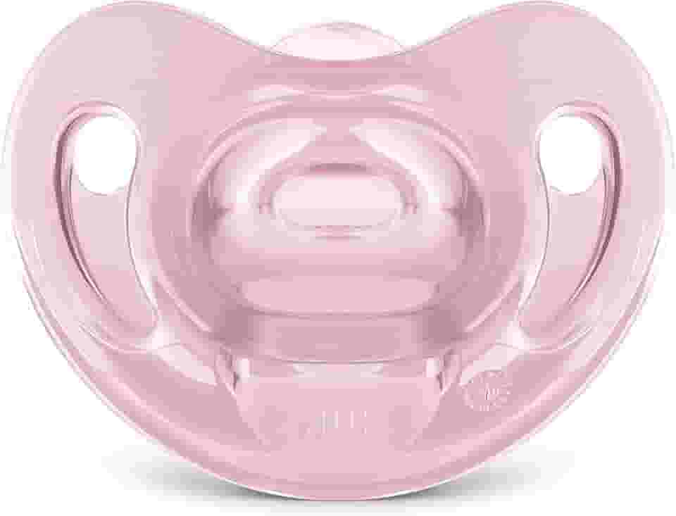 NUK Chupeta Sensitive Soft 100% Silicone Girl S1 - Rosa Tam 1 (0-6 Meses)