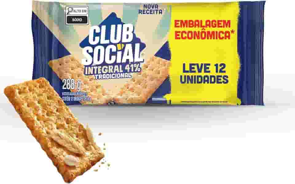 Club Social Biscoito Salgado Integral Embalagem Econômica 288G