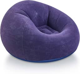 Sofá Poltrona Puff Inflável Deluxe Aveludada, Impermeável, Suporta Até 100kg, com Bomba Inclusa, Conforto e Portátil, Ideal para Sala e Quartopufe, pufe, puff gigante (Deep Blue)