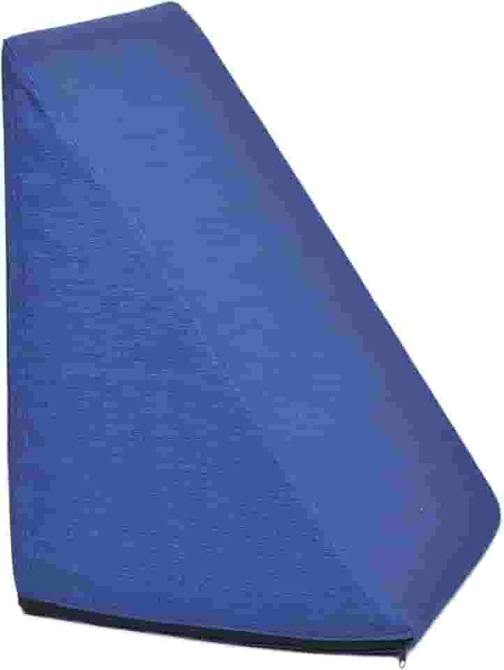 Travesseiro Triangular Espuma Encosto Adulto Apoio Costas Repouso Leitura Cor:Azul