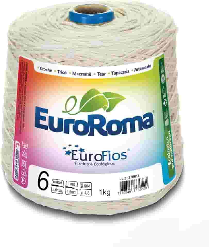 Euroroma 170.6.100, Barbante Cru 1, 0Kg 4/6 Fios Rolo, Multicolor
