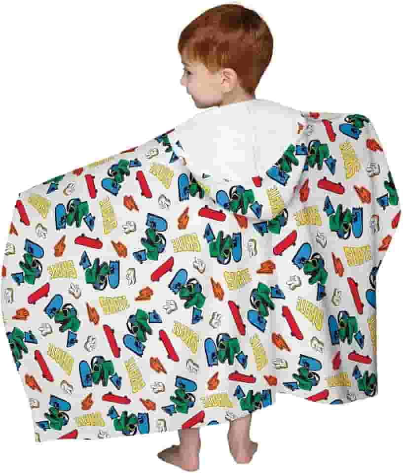 Toalha Capuz Banho Infantil Criança Algodão Felpuda Menino Estampa Skate