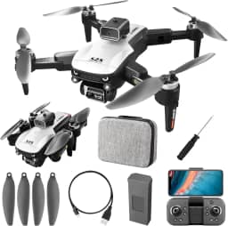 Drone com Câmera 4K, Controle Remoto Drone Profissional,100m de Alcance Gps Profissional Drones Fpv, Bateria 3.7V 1800mAh, 90 Min Carregamento, com Bolsa de Transporte, Brinquedos Educativos(S2S)