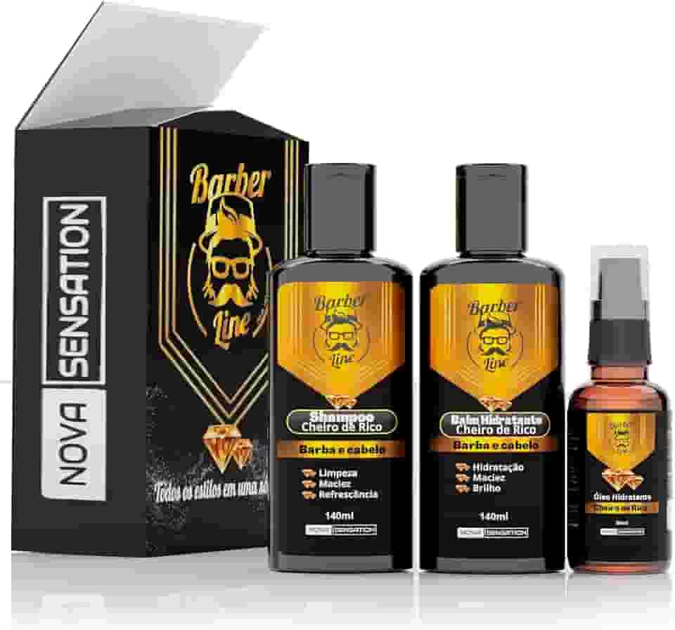 Kit barba Balm Shampoo Óleo Cheiro De Rico