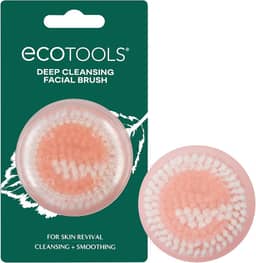 EcoTools Escova facial de limpeza profunda, para produtos de limpeza facial e bálsamos, remove óleo, sujeira e impurezas, esfoliante, revive a pele opaca, ecológica e amigável para