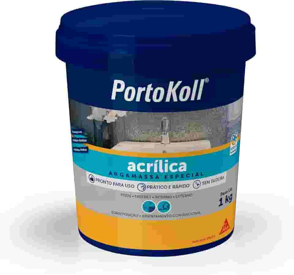 Portokoll – Argamassa especial acrílica –Assentamento – Pronto para usar – Balde de 1kg