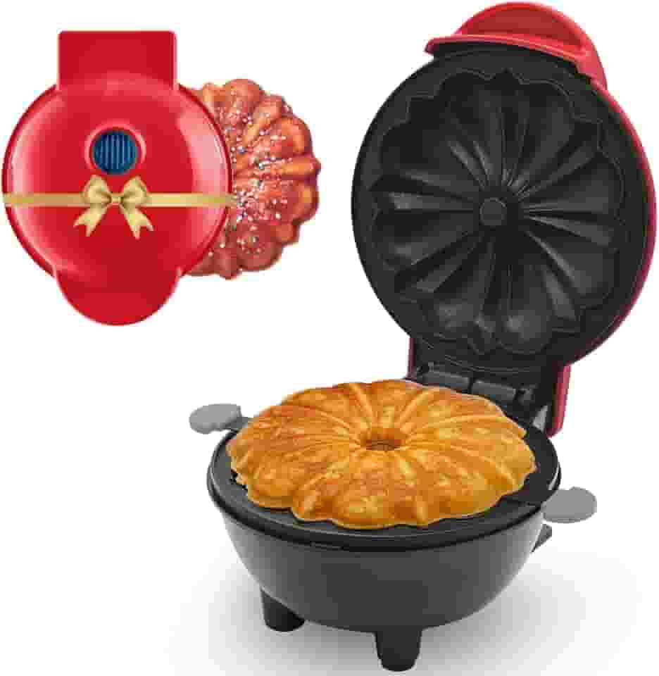 Máquina Elétrica de Bolo Mini 110V Antiaderente Portátil Automática - Assa Rápido (Vermelho)