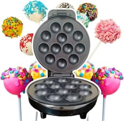 Maquina De Cake Pop 12 Bolinhos Cupcake Crepeira 110V e 220V 1000W Antiaderente Mini (220V)