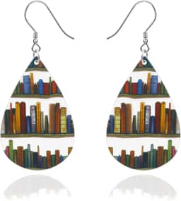 Presentes para professores, lápis de gato, bibliotecário, professor, brincos para amantes de livros, presente para professores, estudantes, mulheres, presentes de agradecimento a professores