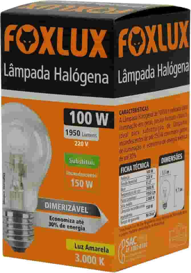 Foxlux Lâmpada Halógena Clássica 100W 220V