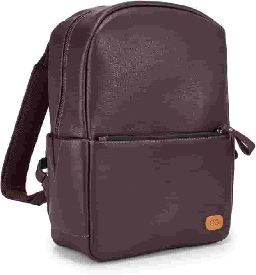 Mochila Bolsa Couro Legítimo Bovino Reforçada Ello Griff (marrom escuro)