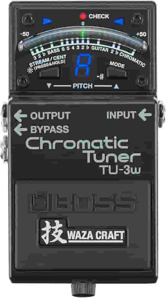 Afinador cromático Boss TU-3W Waza Craft com bypass