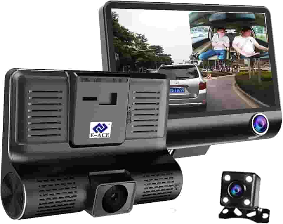 Kit 3 Cameras Veicular Interna Frontal Ré Filmadora Automotiva Dashcam B28 Full Dd Veicular Carro Segurança