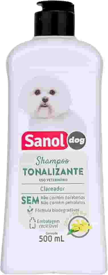 Sanol Dog Shampoo Tonalizante De Pelos Claros 500 Ml Branco