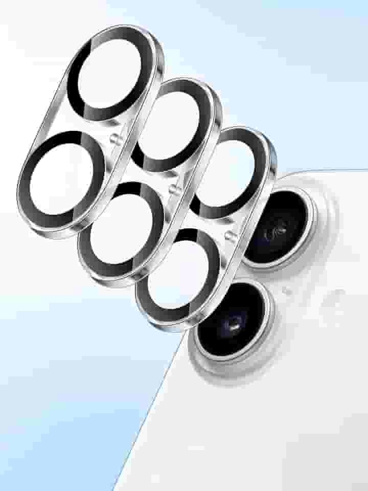 Pacote com 3 protetores de lente de câmera HD transparente para iPhone 16 (6,1 polegadas), vidro temperado de dureza 9H, antiarranhões, não afeta fotos noturnas