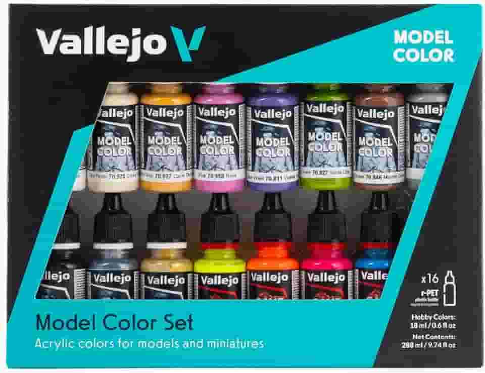 Vallejo - Conjunto de tinta acrílica especial Wargame | Cor do modelo | Cores de alta pigmentação | Acabamentos realistas e históricos para kits de modelo e figuras em escala | 16 frascos x 18 ml