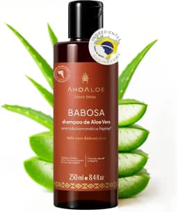 AHOALOE Shampoo Babosa Aloe Vera e Alecrim, Fortalecimento Capilar, Reconstrutor, Combate a Quebra dos Fios, Fórmula Natural Todos os Tipos de Cabelo 250ml