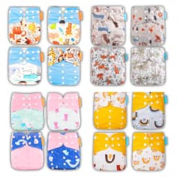 Kit 10 Fraldas De Pano Ecológicas Premium + 12 Absorventes (Menina)