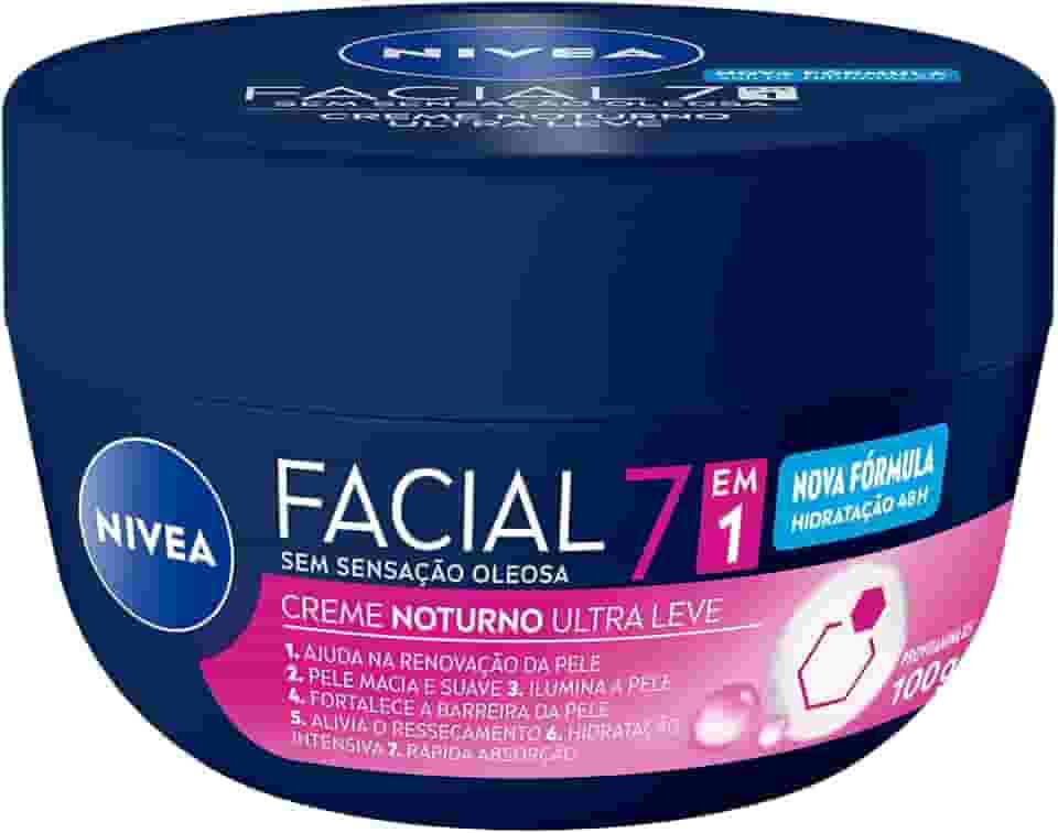 NIVEA Creme Facial Noturno - O potinho noturno dos queridinhos da hidratação facial, auxilia a renovação celular e hidrata profundamente a pele enquanto você dorme - 100g