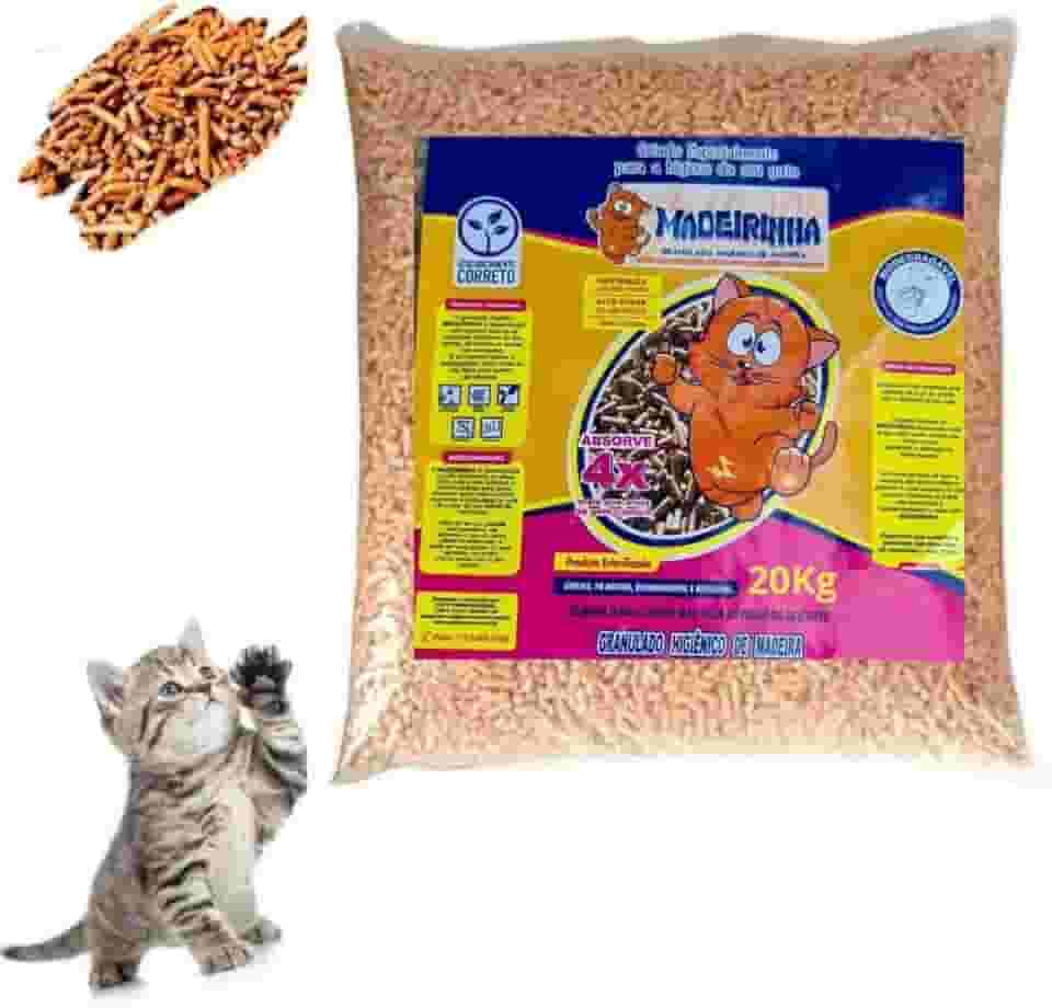 20KG Pellets Higiênico De Madeira areia Para Gatos Madeirinha