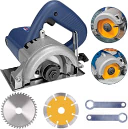 HOLTTER, Serra Mármore 1200W com Dois Discos de Corte Profissional Corta Piso Potente Granito Concreto Madeira Serra Marmore Elétrica 110mm 12000 rpm (110, Volts)
