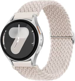 Pulseiras de relógio trançadas elásticas de 20 mm e 22 mm para Samsung Galaxy Watch 7/6/5/4/FE de 40 mm e 44 mm/Watch 6e 4 Classic de 42 mm, 46 mm, 43 mm e 47 mm/5 Pro 45 mm/3 41 mm/Active 2, pulseira