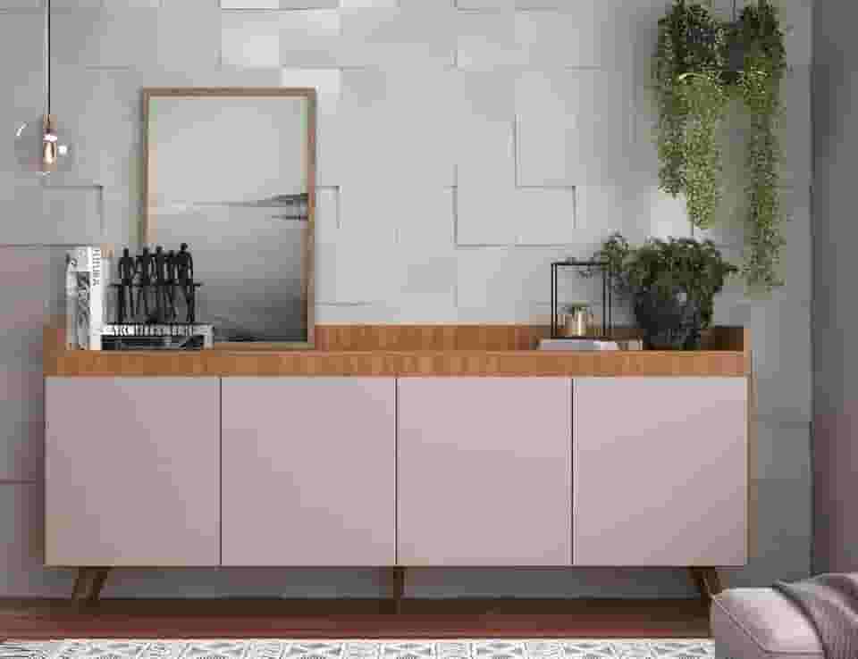 Buffet Retrô 4 Portas 180 Cm Edi Yescasa Freijó/Fumê