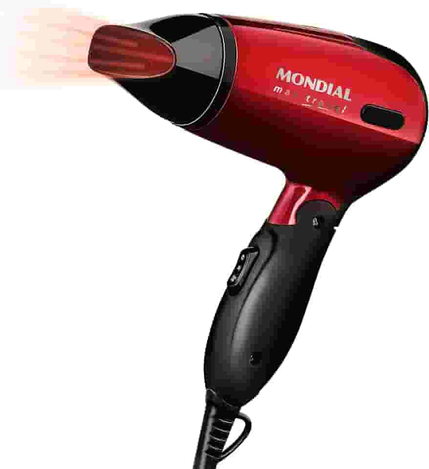 Secador Mondial, Max Travel, Bivolt, Preto/Vermelho, 1200W - SC-10