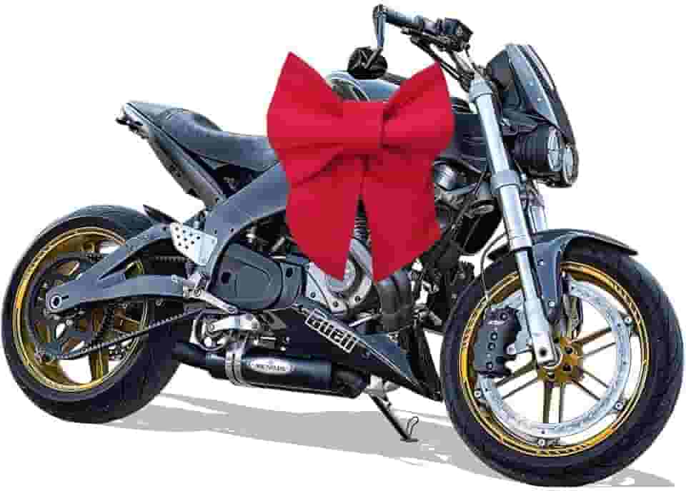 Laço Decorativo Grande para Moto e Carro, 35 cm, Presente para Natal, Vermelho