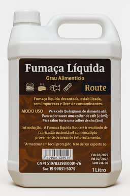 Fumaça Líquida Profissional, Sabor Defumado Natural, Vegano