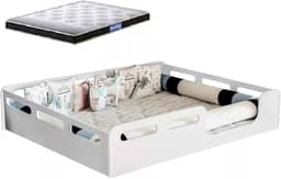 Cama Casal Montessoriana 100% Mdf + Colchão Probel 188x138 -Branca