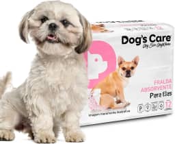 DOG’S CARE Fralda Descartável Para Cães Fêmeas de 3 a 6kg - Fralda Absorvente Para Cachorros Idosos e Filhotes - Tamanho P - 12 Unidades