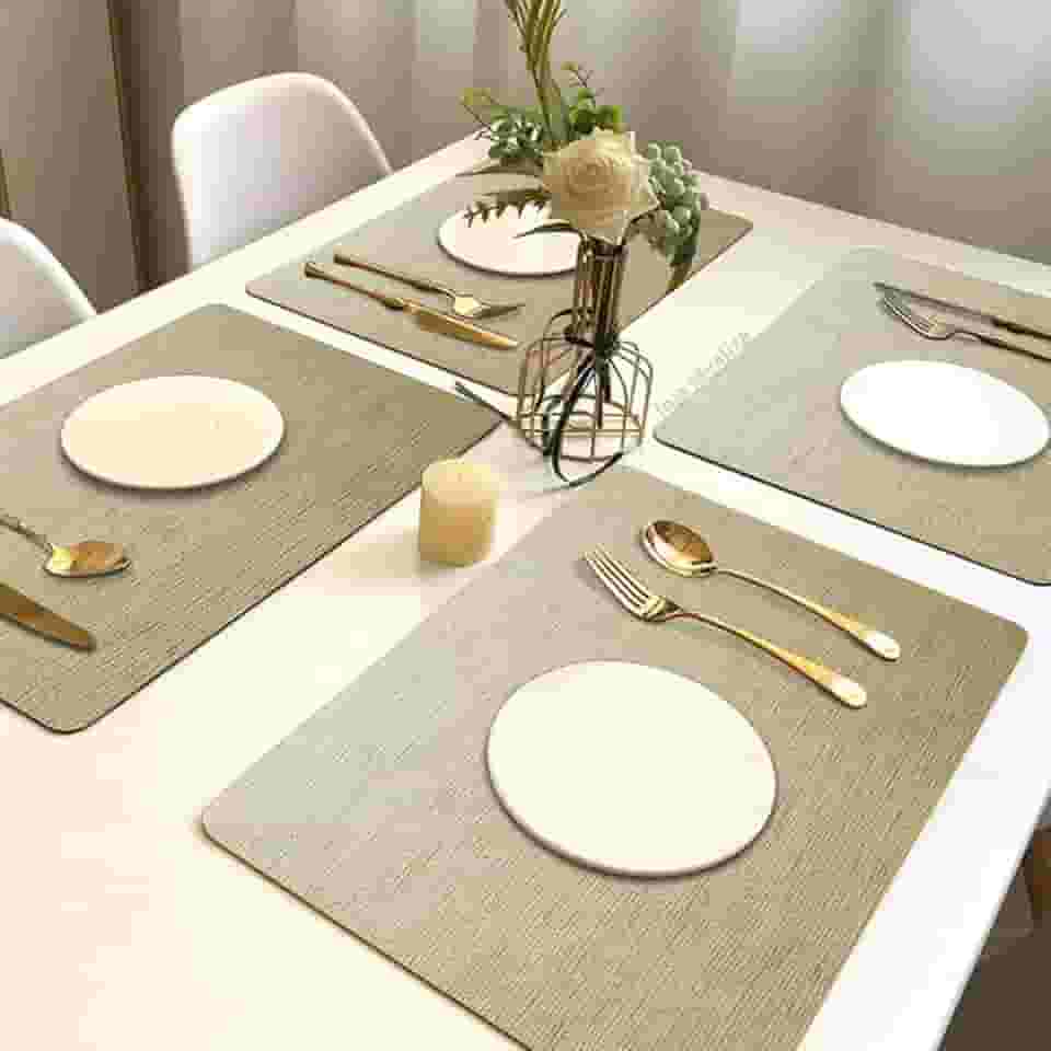 6 Jogo Americano Juta Areia - Impermeável Limpa Facil Pvc