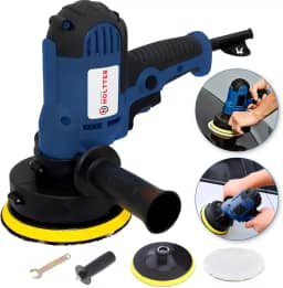 HOLTTER Politriz Lixadeira Rotativa Multifunções Automotiva Polidor Profissional Com Velocidade Variável 5 Polegadas 600W 4500 RPM Mandril125mm Polir Lixar Carro Azulejo Madeira Com Acessórios (220)