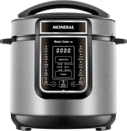 MONDIAL Panela de Pressão Elétrica Digital 6L, Preto/Inox, 1000W, 110V - PE-60-6L-I