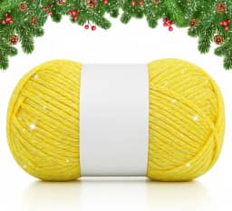 Timgle Fio brilhante de 50 g para crochê e tricô; fio de 70 m para iniciantes com pontos fáceis de ver bonecas, cachecóis, bolsas, almofadas (amarelo)