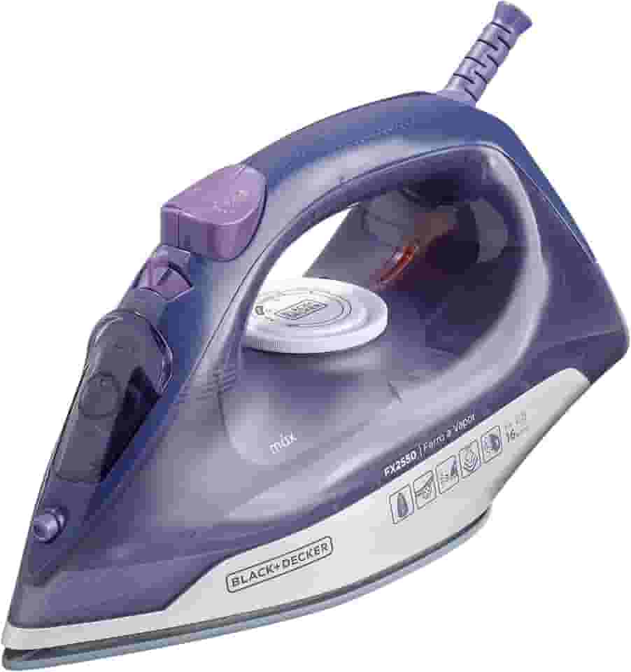 BLACK+DECKER Ferro de Passar Roupa à Seco ou à Vapor, Com Base Ceramic Gliss, Potência de 1200W, Modelo FX2550, 110V