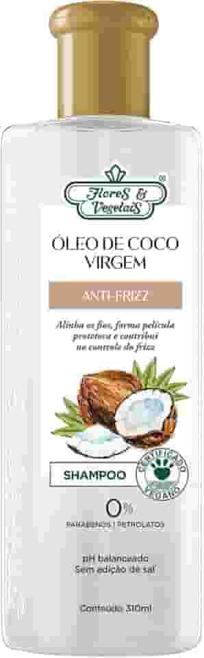 Flores & Vegetais Shampoo Óleo De Coco Virgem Anti-Frizz 310Ml