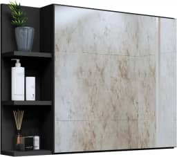 Espelheira Suspensa Iris Para Banheiro/Closet Porta e Nichos Armário - Quality Móveis cor:Preto