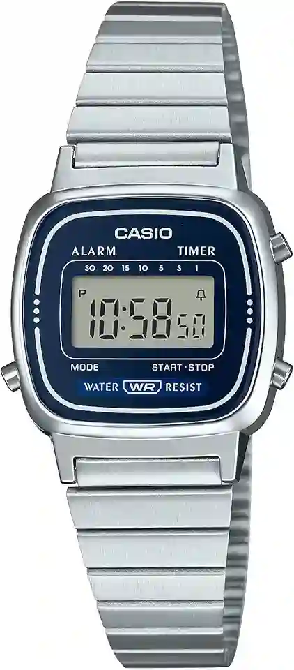 Relógio de Pulso Casio Feminino Vintage Prata Mini LA670WA-2DF.
