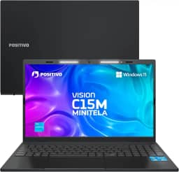 Notebook Positivo Vision C15M Intel Celeron N4500 Windows 11 Home 4GB RAM 128GB eMMC Tela 15" Full HD IPS Antirreflexo - Minitela e Tecla Copilot - Cinza