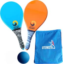 Raquete de Frescobol - Semelhante Fibra Kit 02 Raquetes, 01 Bola, 01 Sacola