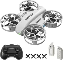 SIMREX Mini drone de controle remoto com câmera, drone dobrável quadricóptero RC, mini drone com retenção de altitude, presentes para crianças, adultos, iniciantes (cinza)