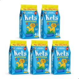 Kit 5 Areia Higiênica Sanitária Para Gatos 4kg Kets Premium Natural Alfa Pet