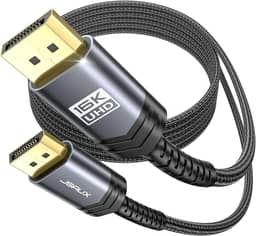 JSAUX Cabo Displayport 2.1 0.9 m, DP 2.1 suporte 16K@60Hz, 8K@120Hz, 4K@240Hz 80Gbps, retrocompatível com DP1.4/DP1.2, cabo de porta de exibição 2.1 compatível com monitor, laptop, gráficos