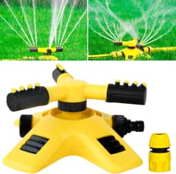 Aspersor Irrigação Jardim Giratório Rotativo 360° para Irrigação, Alcance 8-10m, com Conector