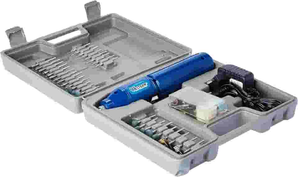 Western Kit Com 62 Peças Retifica Elétrica Kit Com 62 Peças Retifica Elétrica Micro Retifíca Azul Maleta Cinza